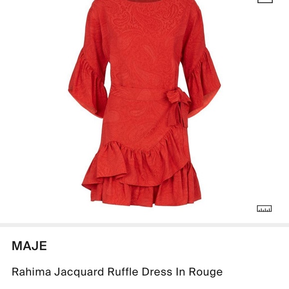 Maje red mini dress size xs or s size 1 - Picture 10 of 15